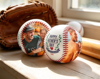 Baseball photo personnalisé, emblème de la fête des pères, cadeau d'anniversaire d'un enfant, cadeaux de baseball, ballon souvenir de l'entraîneur, cadeau photo de famille