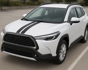 Corolla Cross Car Hood Decal: Premium Vinyl Racing Stripes