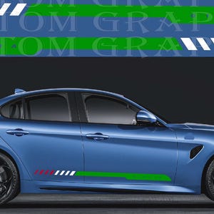 Giulia Car Stickers: Italian Flag Vinyl Decals