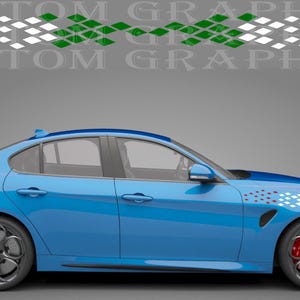 Giulia Compatible Car Decals: Stylish Vinyl Stickers with colors of the Italian flag