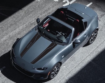 Hood custom vinyl decals compatible with Mazda MX-5 Sport