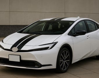 Calcomanías de vinilo para el capó del coche: elegantes pegatinas de rayas clásicas para el Prius 2023