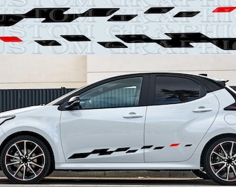 Adhesivo de vinilo para coche Yaris GR, diseño de rayas de carreras
