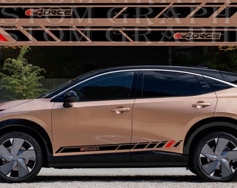 Transform your car with custom vinyl stickers compatible with Nissan Ariya 2023 E-4orce