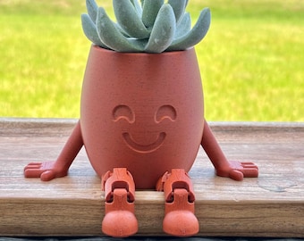 3D printed Planter, Cute Succulent Pot, Quirky Desk Decor
