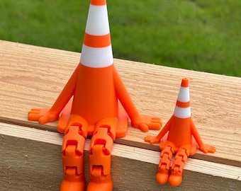Large Traffic Cone Buddy: Jobsite Desk Decor, Construction Gift