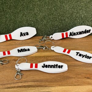 Personalized Bowling Keychain: Custom Name Tag, Bowling League Prize