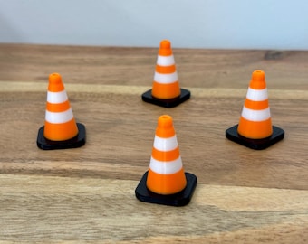 Traffic Cone Magnets: Funny Fridge Decor, Road Worker Gift - Set of 4