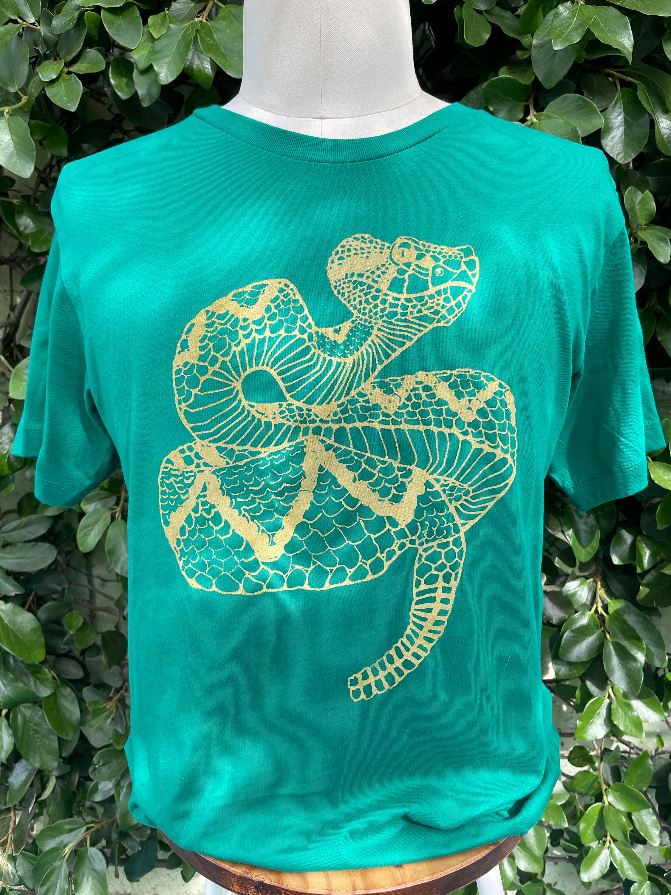 Mens Rattlesnake Shirt Metallic gold and Green Snake Shirt Etsy