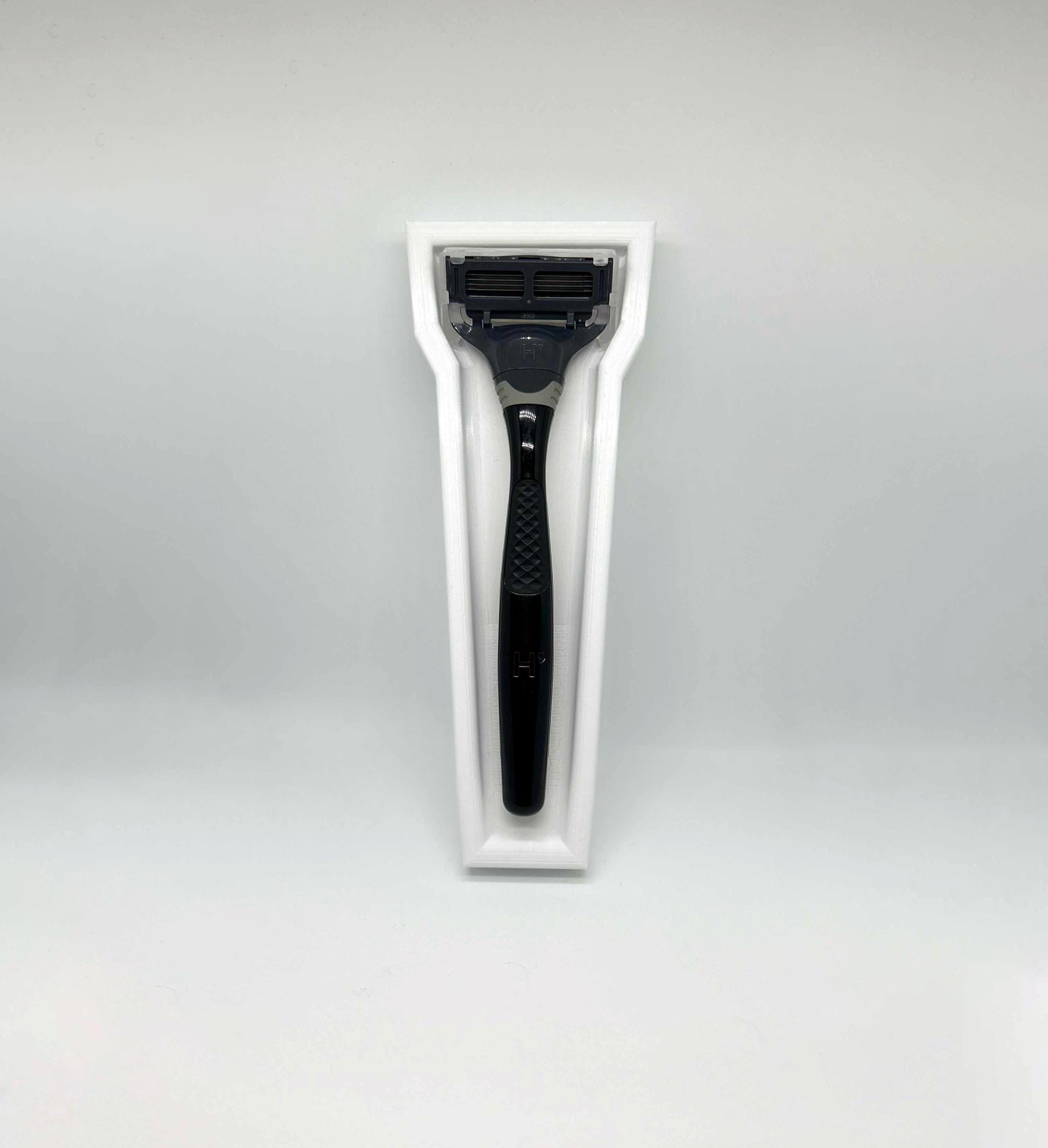 Vassoio ergonomico per contenere il rasoio da barba - Si adatta alla maggior parte dei rasoi di dimensioni - Design minimalista