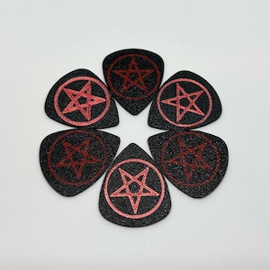 Pentagram gitarrplektrum - 10- eller 20-pack - Flera tjockleksalternativ