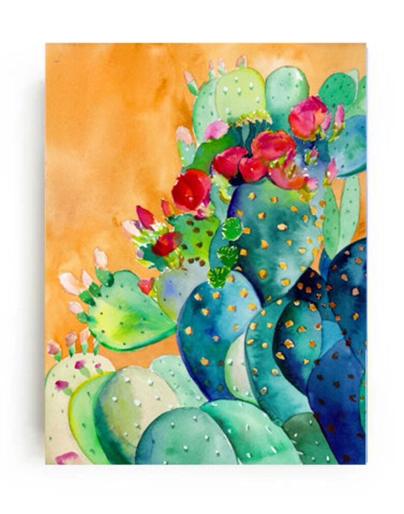Cactus Garden Canvas Print Wall Art Desert Boho Home Decor Etsy