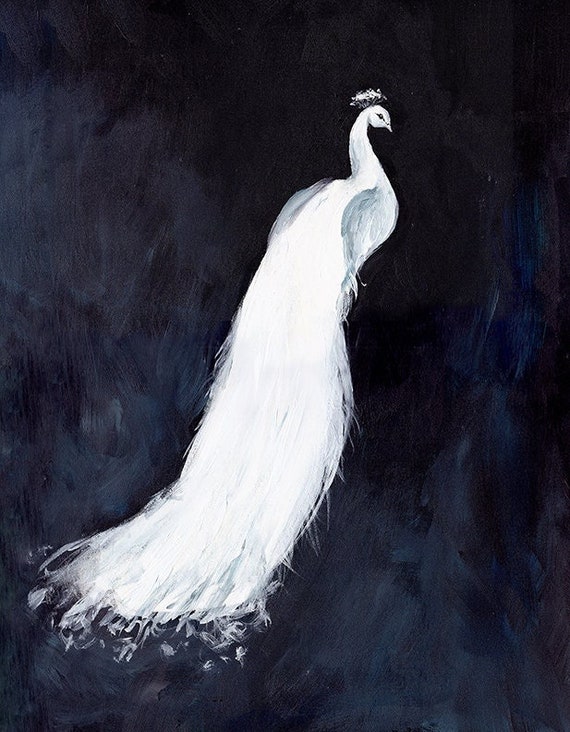 White Peacock III - Fine Art Print of Painting