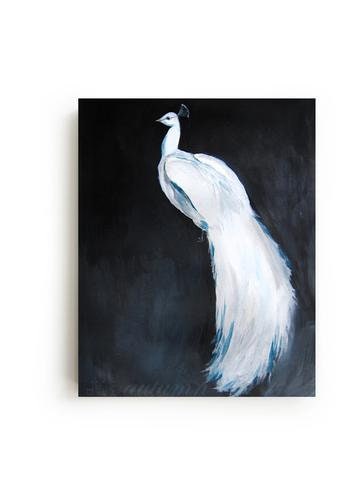 White Peacock Ii Canvas Print - Wall Art - Bird Home Decor - Acrylic Painting - Animals - Living Room - Gallery Wall - Gift For Mom White Peacock Ii Canvas Print - Wall Art - Bird Home Decor - Acrylic Painting - Animals - Living Room - Gallery Wall - Gift For Mom