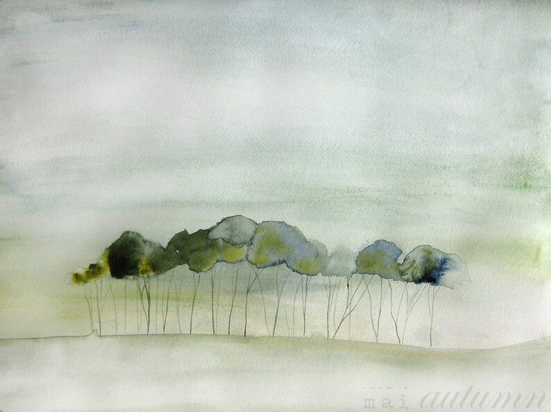 Landscape Painting Quiet Watercolor 8x10 Print of Etsy