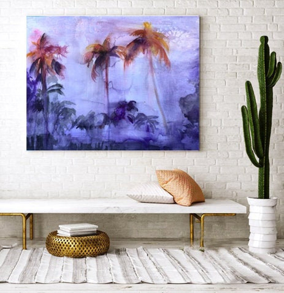 West Palm Beach Art Print Tropical Art Sunset Palm Trees Etsy