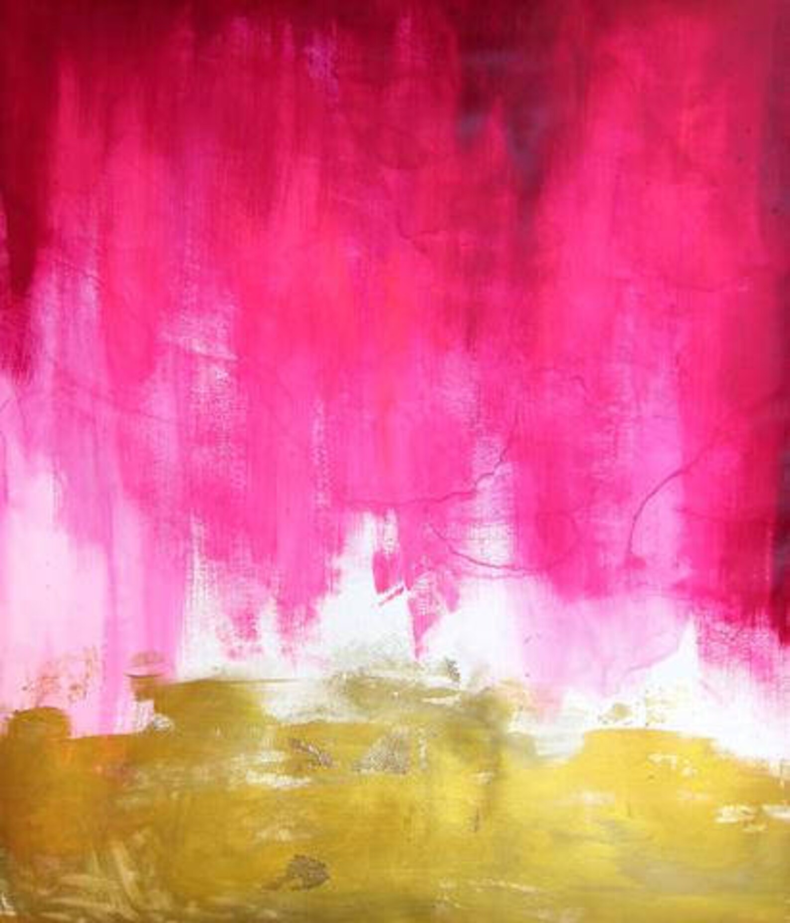 Pink and Gold Abstract Canvas Print Large Wall Art Bright Etsy