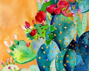 Cactus Garden - Digital Download Wall Art Print - Printable Art - Watercolor Painting - Gallery Wall - Gift for Her - Desert - Unique Art