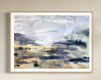 Krajobraz z kwarcu dymnego - oryginalna akwarela