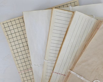 Ultimate Tea Dyed Paper Bundle, 150 pages, lined, graph, vellum, plain, junk journal pages