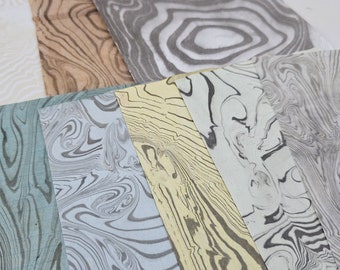 Suminagashi Bundle, 22 pieces, Japanese marbling, Art Papers, Collage Paper, Journal Papers