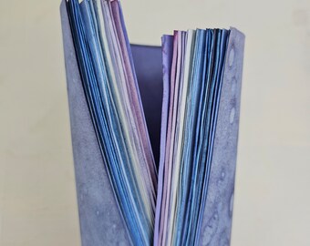 BLUE-PURPLE bundle of dyed papers, mixed paper pack, 20 pages, journal paper