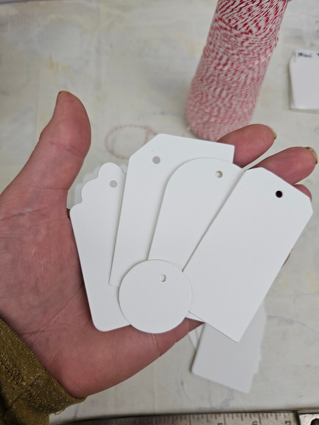 Set of 25 Die Cut Watercolor Paper Tags 5 Different Shapes Etsy