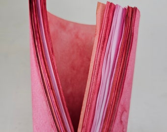 BERRY PINKS bundle of dyed papers, mixed paper pack, 22 pages, romance, Valentine