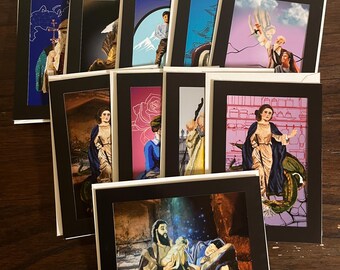 Set of 10 Prints of Saints Photo Frame Card with Envelopes
