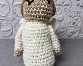 Handmade Crocheted Angel Doll, Light Brown Hair