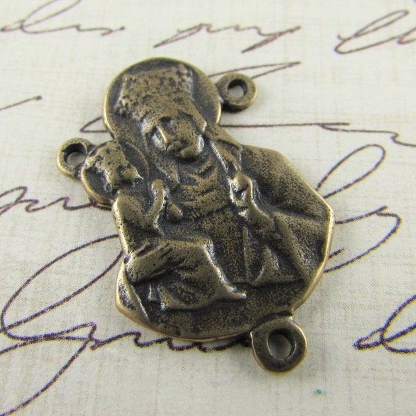Saint Anne Solid Bronze Center Connector Religious Catholic Jewelry Rosary Parts Supplies