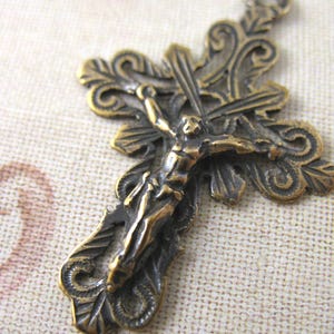 Solid Bronze Crucifix Rosary Supplies Religious Charms Rosary Parts Catholic Pendants Religious Jewelry Solid Bronze Rosary Parts