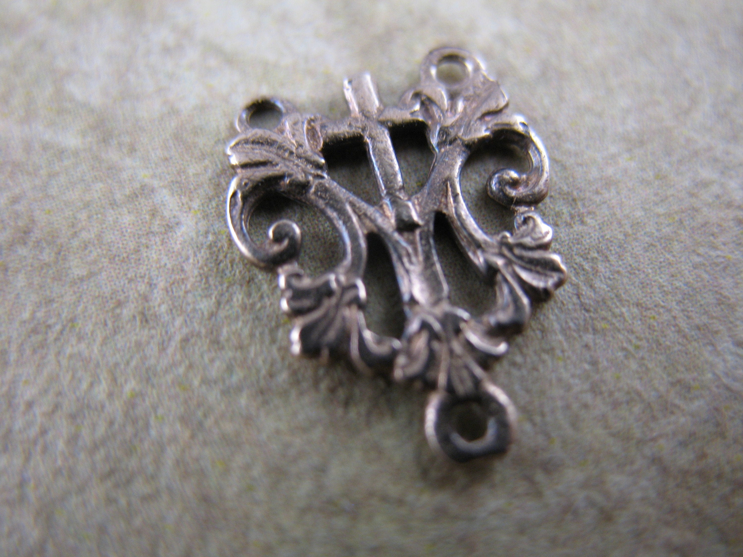 Tiny Solid Bronze Center Connector French Inspired Rosary Parts Jewel…