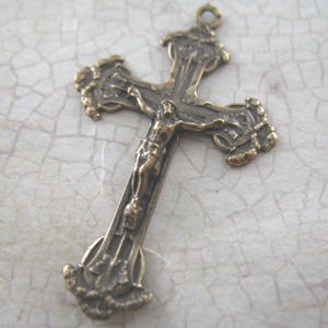Solid Bronze Crucifix Rosary Parts Religious Charms Bronze Findings Catholic Medals Jewelry Pendants Religious Jewelry