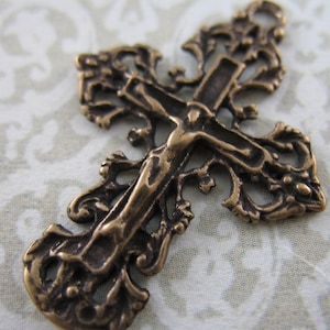 10pc 2618mm Metal Brass Filigree Cross Charms for Jewelry Making pls Select  Your Own Color 