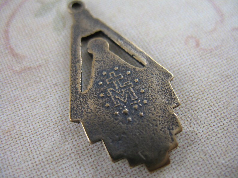 Pure Bronze Miraculous Medal Religious Pendant Rosary Parts Religious Charms Findings