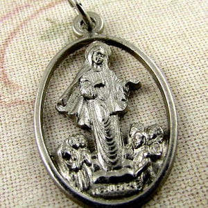 Vintage Religious Medal Medugorje Pendant Religious Charms Inspirational Catholic Jewelry Supplies Findings