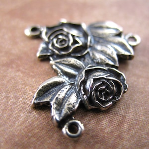 Roses Rosary Center White Bronze Rosary Parts Religious Jewelry Findings Catholic Jewelry Connectors White Bronze Supplies