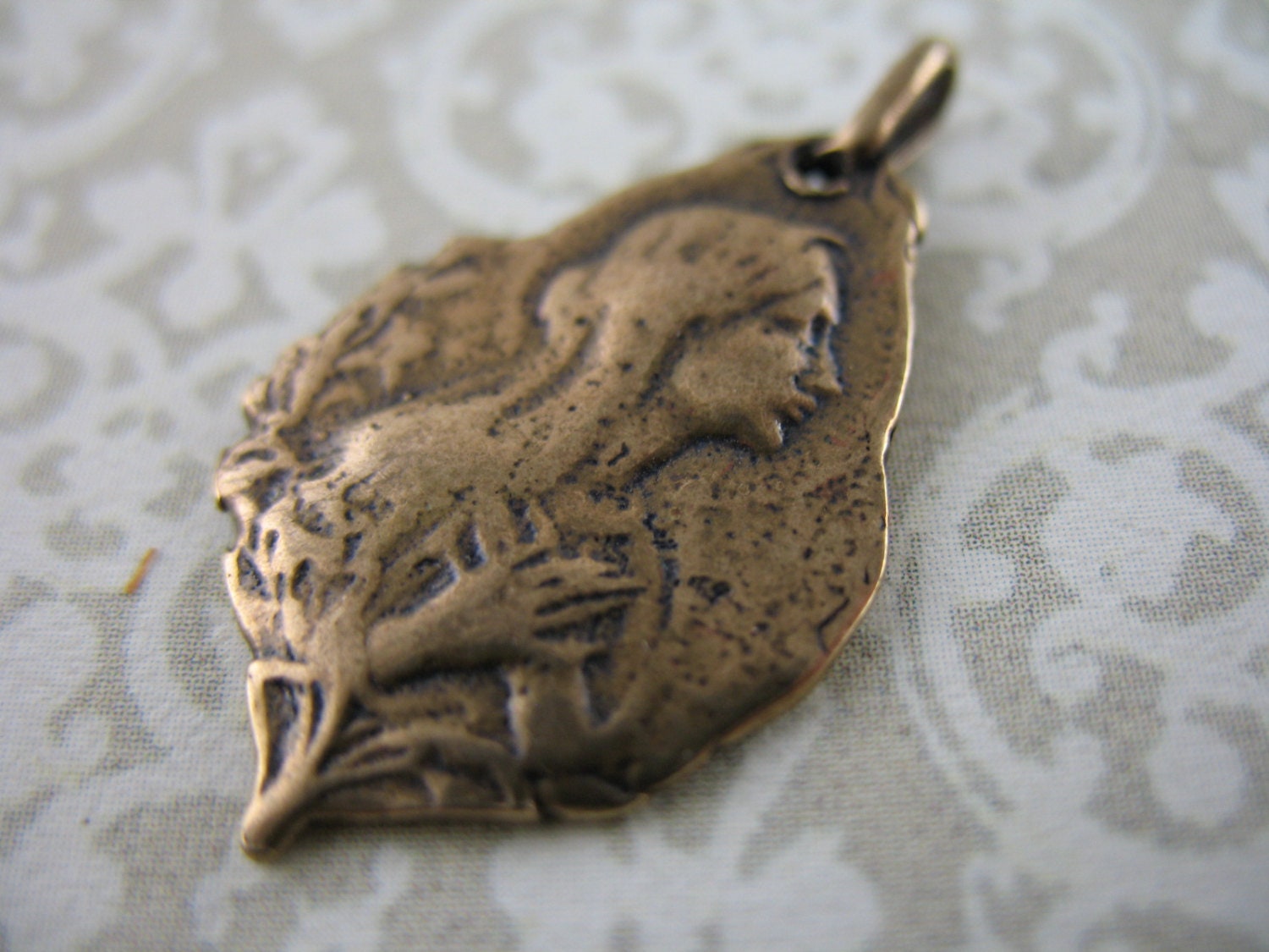 Religious Medal Saint Bernadette Bronze Jewelry Supplies Findings Cha…