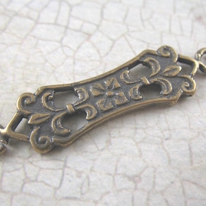 Solid Bronze Jewelry Link Vintage Style Edwardian Jewelry Supplies Rosary Parts Connectors Bronze Findings Two-Sided Jewelry Connectors