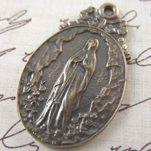 Solid Bronze Religious Medal Rosary Parts French Replica Catholic Medal Religious Charms Catholic Pendants Religious Jewelry
