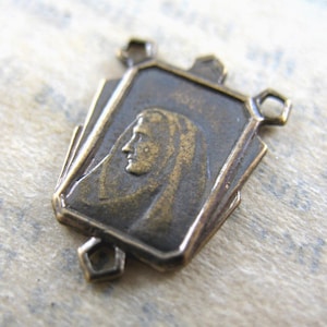 Small 5/8" Art Deco Style Rosary Center Connector Solid Bronze Rosary Parts Catholic Jewelry Religious Jewelry Catholic Jewelry