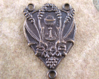 3/4" Chalice Center Connector Solid Bronze Rosary Parts Catholic Jewelry Bronze Findings Religious Jewelry Links