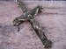 Solid Bronze Rosary Parts Crucifix Sacred Heart with Scrolls Religious Charms Findings 