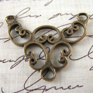 Solid Bronze Center Connector Rosary Parts Bronze Jewelry Findings Rosary Making Supplies Jewelry Links Scroll Connector