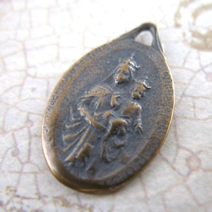 Lady of Carmel Christ Religious Medal Solid Bronze Religious Charms Catholic Jewelry Religious Jewelry Saints Medals Religious Pendants