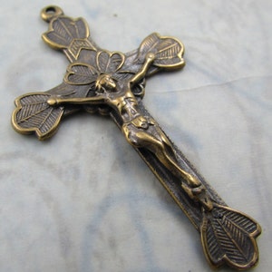 Solid Bronze Crucifix Rosary Parts Catholic Jewelry Catholic Pendants Religious Charms Religious Jewelry Rosary Making Supplies
