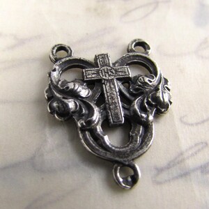 Small 5/8" Sterling Silver Rosary Parts Center Connector Religious Jewelry Sterling Silver Findings Catholic Jewelry