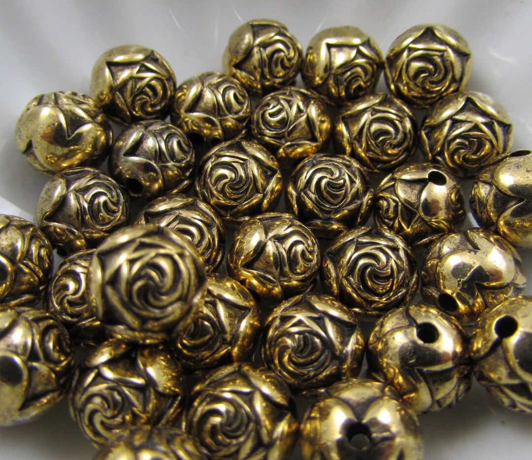 16 Vintage 8mm Rose Beads Rosary Beads Lot Rose Shaped Beads Etsy