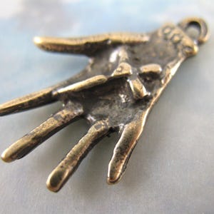 Milagros Hand Religious Charms Solid Bronze Pendants Religious Jewelry Supplies Christian Jewelry Spiritual Faith Catholic Medals
